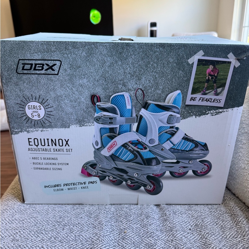 DBX Equinox Adjustable Kids Skates - Blue and Gray